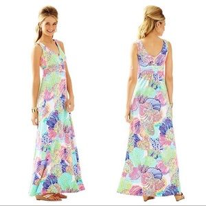 Lilly Pulitzer Sloane Maxi Dress in Multi Roar of the Sea Print